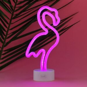 LAMPE LED EFFET NEON - FLAMANT ROSE